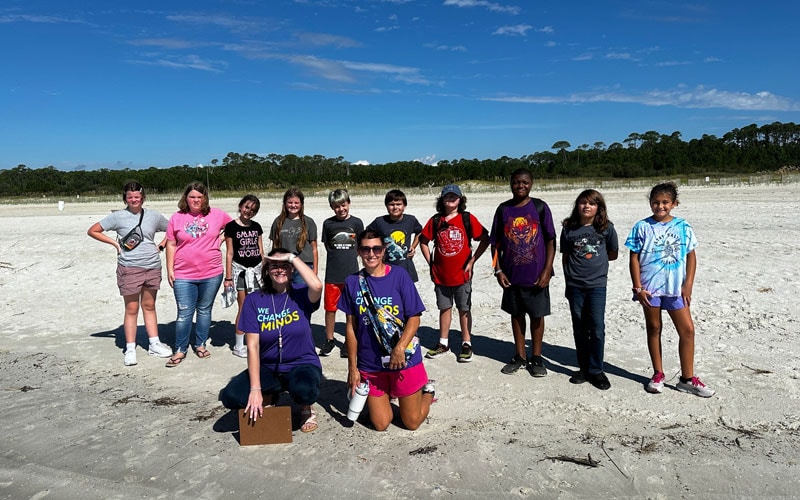Alabama Connections Academy students on the beach