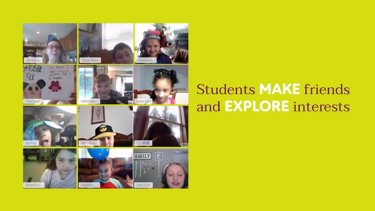 Collage of students working online 