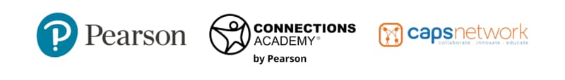 Pearson, Connections Academy, and CAPS Network logos