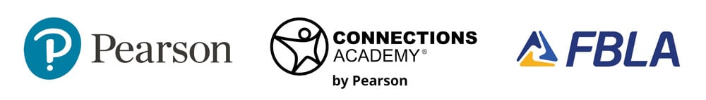 Pearson, Connections Academy, and FBLA logos