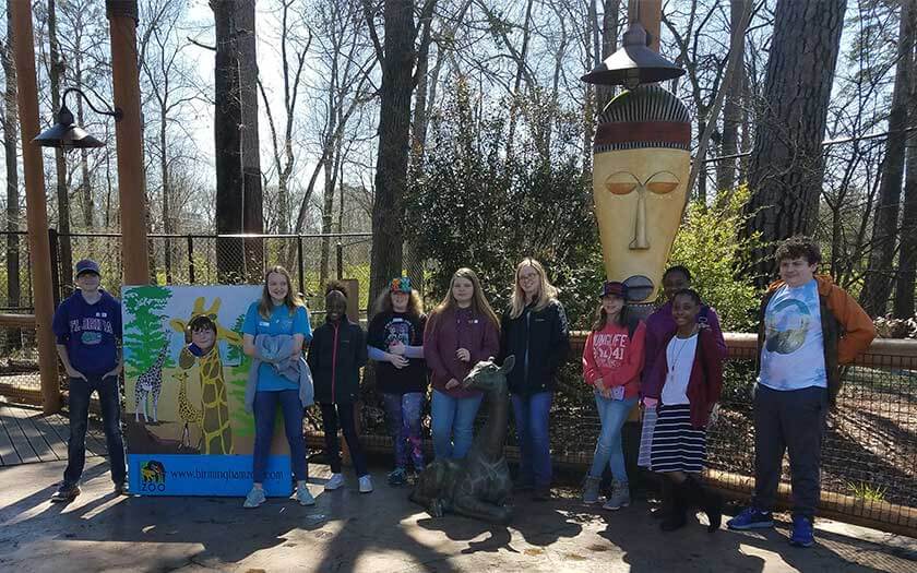 Taking in a beautiful day with classmates at the Birmingham zoo